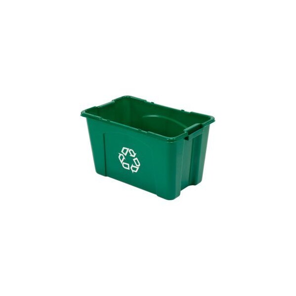 Rubbermaid Commercial Rubbermaid Recycling Bin, 18 Gallon, Green